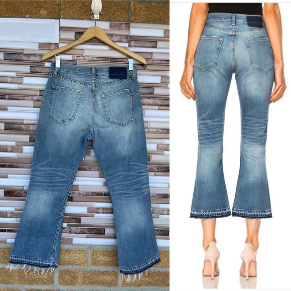 Rag & Bone Vintage Crop Flare Carlsbad Blue Jeans 27 - Picture 3 of 16